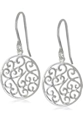 Sterling Silver Filigree Round Drop Earrings