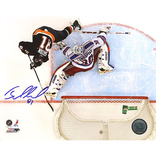 Steiner Sports NHL Miroslav Satan Shootout Goal Vs Rangers Autographed 8-by-10-Inch Photograph