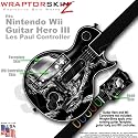 Chrome Skulls on Black Skin by WraptorSkinz TM fits Nintendo Wii Guitar Hero III (3) Les Paul Controller (GUITAR NOT INCLUDED)