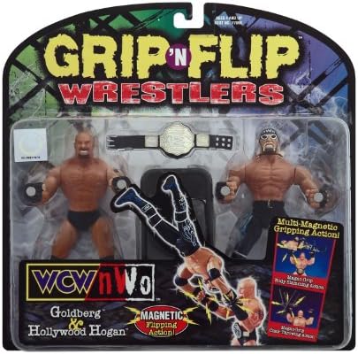 WCW Grip 'N Flip Wrestlers Goldberg & Hollywood Hogan by Toybiz 1999