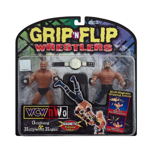 WCW Grip 'N Flip Wrestlers Goldberg & Hollywood Hogan by Toybiz 1999
