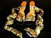 Silk Ankle Wrap Sandal 4 in Guerrero Lacquers in Gold