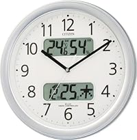CITIZEN (シチズン) カレンダー表示付き電波掛時計 ネムリーナカレンダーM01 シルバーメタリック色 4FYA01-019