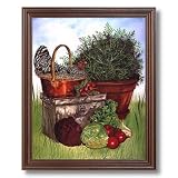 Barred Plymouth Rock Hen Chicken Country Wall Picture Cherry Framed Art Print