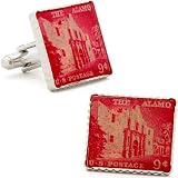 US Postage Stamp Alamo Stamp Cufflinks Cuff Links