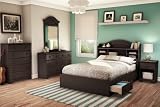 South Shore Summer Breeze Collection Full 54-Inch Mates Bed, Chocolate