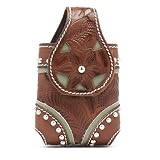 American West Lady Lace Small Cell Phone Case - Antique Brown