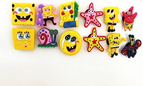 12 Sponge Bob Shoe Charms Fits Jibbitz Croc Shoes &amp; Wristband Bracelet