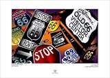 Route 66 Signs, Art Poster by John K. Nakata