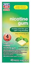 Rite Aid Nicotine Gum Stop Smoking Aid, 4 mg Coated Nicotine Gum Cool Mint