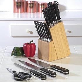 14PC CUTLERY IN BAMBOO BLOCK by Slitzer