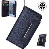 Premium Stylish Magnetic Wristlet Wallet Case for Apple iPhone 4 4S - Black