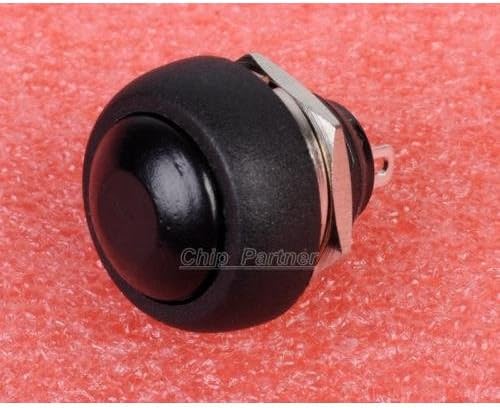 Happy fly shop 5pcs Black 12mm Waterproof momentary ON/OFF Push button Switch Mini Round Switch