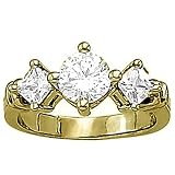 18K Yellow Gold Three-Stone Diamond Ring