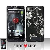 Rubberized Black Silver Vine Flower Butterfly Snap on Design Case Hard Case ....