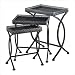 3 Piece Granite Nesting Table Set with Verde Accents in Rust