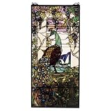 19 Inch W X 40 Inch H Tiffany Peacock/Wisteria Window Windows
