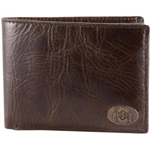 Fossil Athletic Ohio State Buckeyes Brown Leather Roster Traveler Wallet