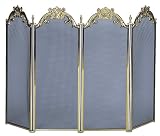 UniFlame 4 Panel Cast Solid Brass Fireplace Screen