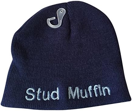 Stud Muffin Monogrammed Baby Beanie Navy Blue One Size
