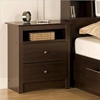 Fremont Tall Nightstand w Open Shelf in Espresso Finish