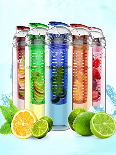 SH&H 27oz Tritan Fruit Infuser Water Bottle, Multi Color