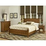 Home Styles Arts and Crafts 3 Piece Headboard Bedroom Set in Warm Cottage Oak