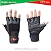 4Fit Leather Weight Lifting Gloves Long Wrist Wrap Padded Strength Training Gym S-XXL