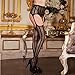 Coromose Women Sexy Stripe Lace Top Garter Belt Thigh Stocking Pantyhose