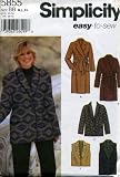 Simplicity Easy to Sew Coat, Jacket and Vest in Two Lengths Sewing Pattern # 5855