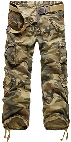 Fiream Mens Casual Cotton Loose Plus Size Cargo Casual Pants