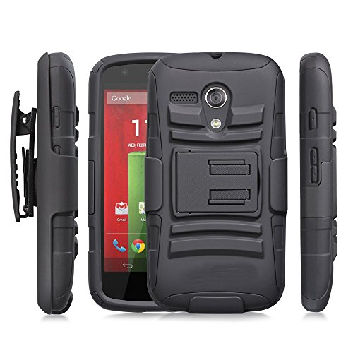 Moto G 3rd Gen Case, Moto G3 Case, Customerfirst Motorola Moto G (3rd Generation) High Impact Resistant Dual Layer Armor Holster With Locking Belt Clip Full Body Hybrid Case + Key Chain (H Black)