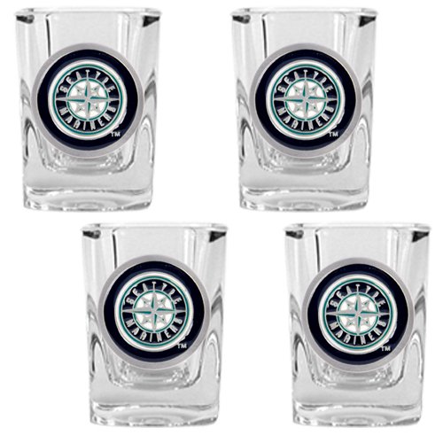 MLB Seattle Mariners Four Piece Square Shot Glass Set