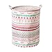 Lalago Printed Ramie Cotton Fabric Folding Laundry Storage Basket Toy Laundry Hamper with Handle (Bohemia Beam Port)