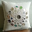 Circle Of Life - Decorative PIllow Covers - Cotton Linen Pillow Cover with Mirror Embroidery