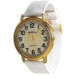 Celeritas Sports Men's Gold/White Leather Band Watch item number 8042
