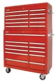 Lyon RR1497 11 Drawer Industrial Tool Storage Combination Cabinet with 10 Drawer Top Chest, 42" Width x 18" Depth x 55-5/16" Height, Red