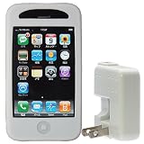Rix SoftBank iPhone 3G用 なめらかシルクタッチ シリコンケース 液晶保護フィルム+USB-ACアダプタ付属 ホワイト RX-IPSPHOWH/ACの画像