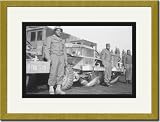 Gold Framed/Matted Print 17x23, 24th Infantry Waiting to Advance on Japanese