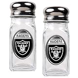 NFL Oakland Raiders Salt and Pepper Shaker Set with Crystal Coat