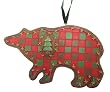 Country Checkered Quilted Bear Christmas Ornament