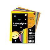Wausau Paper Astrobrights 8 1/2 x 11 Inch 24 lb Colored Paper Assortment 500 Sheets (22289)