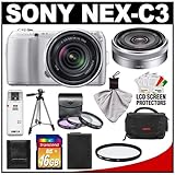Sony Alpha NEX-C3 Digital Camera Body & E 18-55mm OSS Lens (Silver) with E  ....