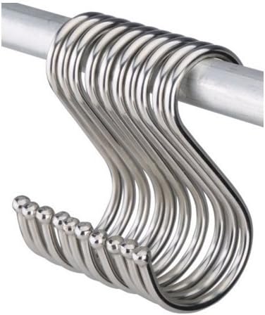 Drunce Kitchen Tools Premium Round S Shaped Hooks in 10 Pack Polished Stainless Steel Metal