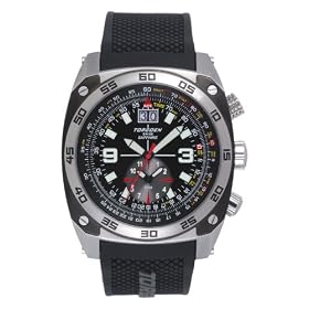 Torgoen Swiss Mens T07301 Pilot Computer Dual-Time Zone Polyurethane Strap Watch by Torgoen Swiss