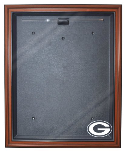 NFL Green Bay Packers Cabinet Style Jersey Display, Brown
