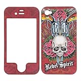 Premium – Apple iPhone 4 -Rebel Spirit Guns and Roses with Skull with rubberized finish – Faceplate – Case – Snap On – Perfect Fit Guaranteed