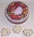 Scott's Cakes 1 lb. Dark Chocolate Covered Pretzel with White Chocolate Chips in a Wreath Tin