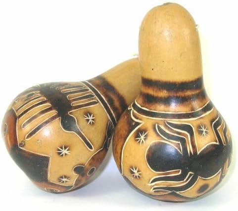 Animal &amp; Insect Gourd Peruvian Maracas 5 Inch