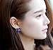 DDU(TM) 1 Pair Blue- Women Ladies Flower Rhinestone Ear Stud Earring Eardrop